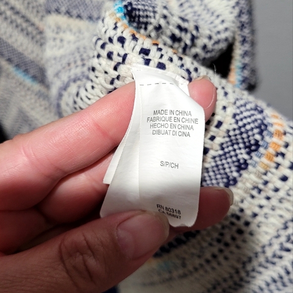 Lucky Brand Open Front Fringed Striped Cardigan Size Small - Picture 8 of 9